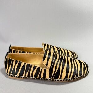 Talbots Leonora Tan and Black Animal Print Horsehair Loafer